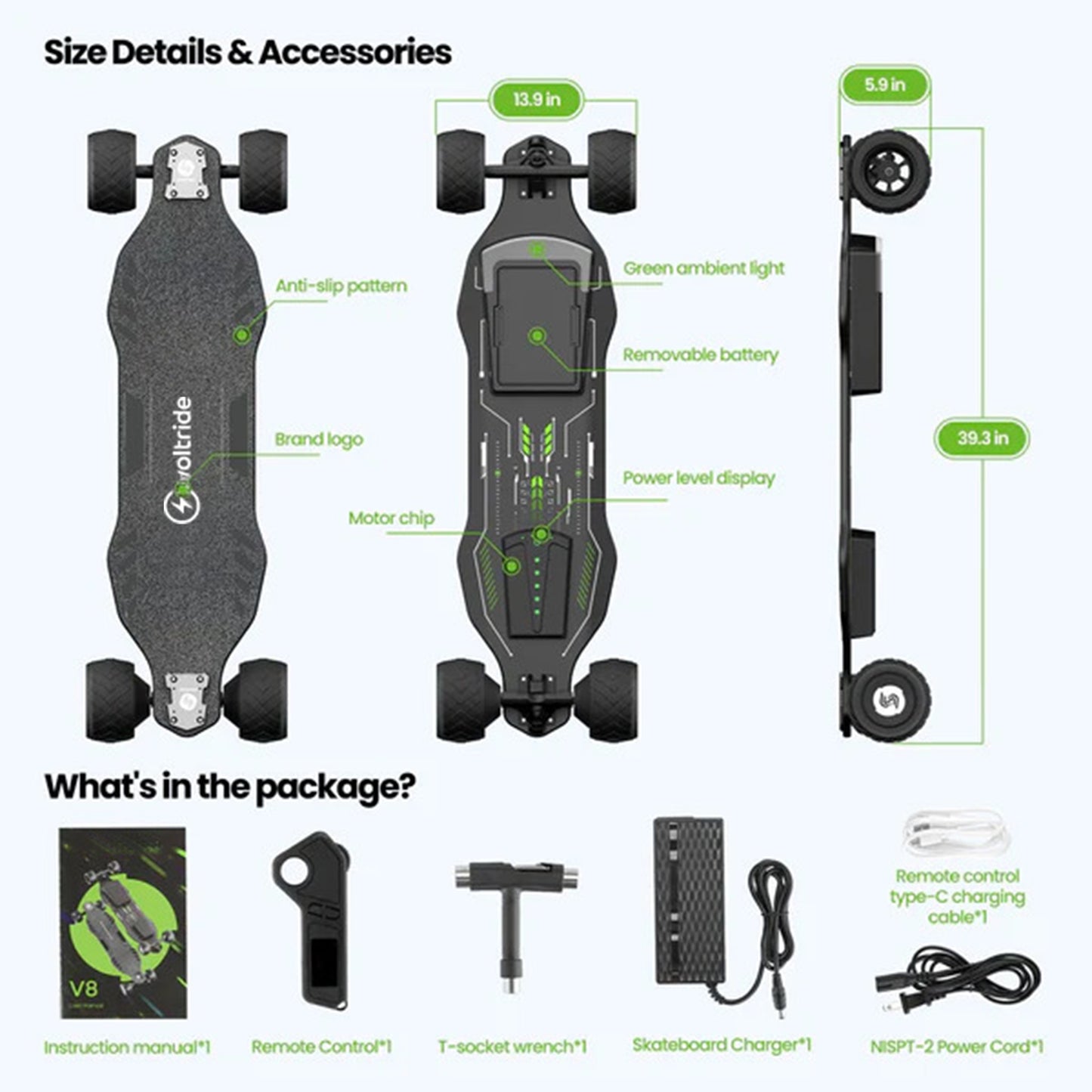 VoltRide V8 Pro – Power. Light. Control.